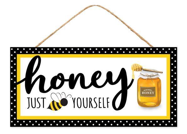 AP7256 12.5"L x 6"H Bee Yourself Sign Yellow/Gold/White/Black