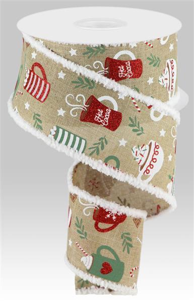 RGA827901 2.5" x 10yd Hot Cocoa W/Drift Lt Beige/Sage/Brown/Red