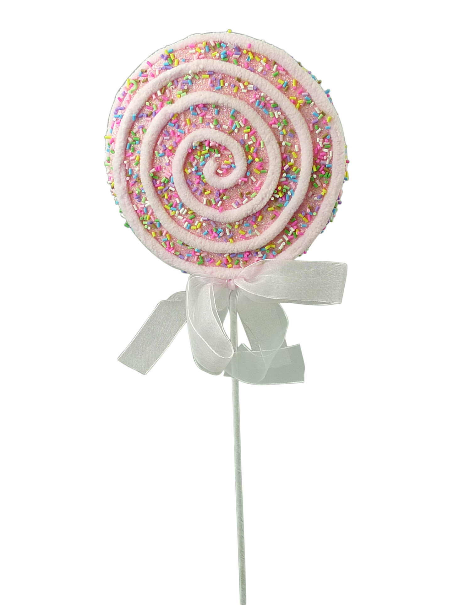 84665PK 22"H Chenille Sprinkle Lollipop Pink