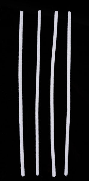 MA200427 12"L x 6mm Chenille Stems White