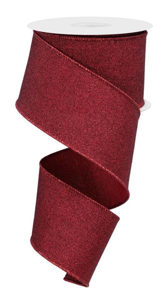 RGE138105 2.5" x 10yd Fine Glitter On Royal Burgundy