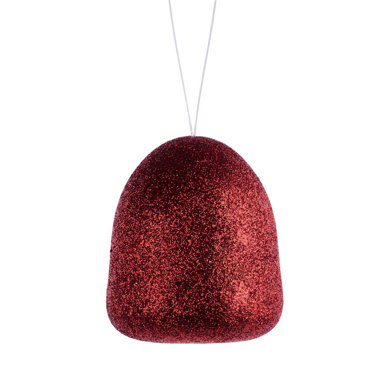 XJ711724 5"H x 4.25"Dia Glitter Gumdrop Orn Red