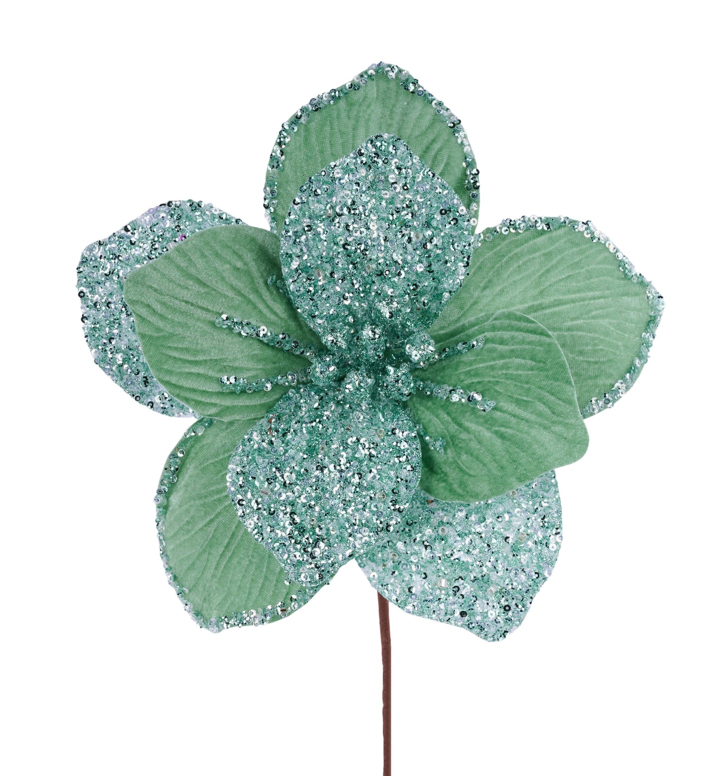 XS765531 17"L x 9.5"Dia Sequin Magnolia Pick Sage