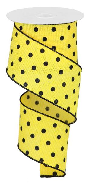 RGA105729 2.5" x 10yd Small Dot On Cross Royal Sun Yellow/Black