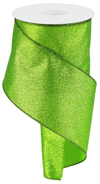 RGC1598E9 4" x 10yd Shimmer Glitter Lime Green