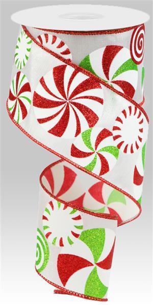 RGC123027 2.5" x 10yd Bold Peppermints/Royal White/Lime/Red