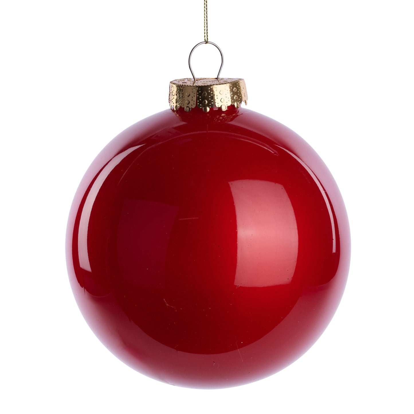 XH966324 150Mm Dia Lacquer/Glass Look Ornament Red