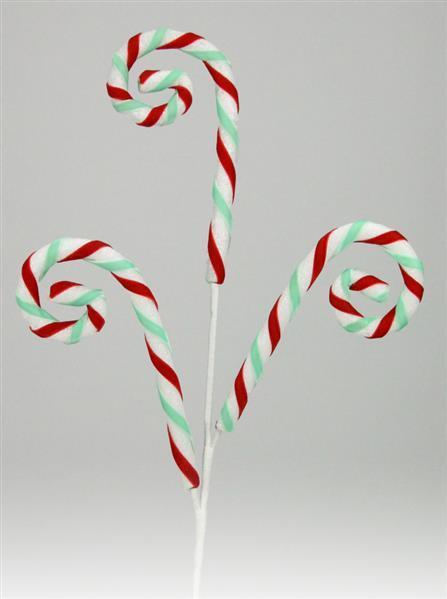 XP3690K2 29"L Foil/Glitter Candycane Spray White/Mint/Red