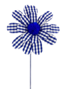62815BL 24"H 8"DIA Gingham Sunflower Spray