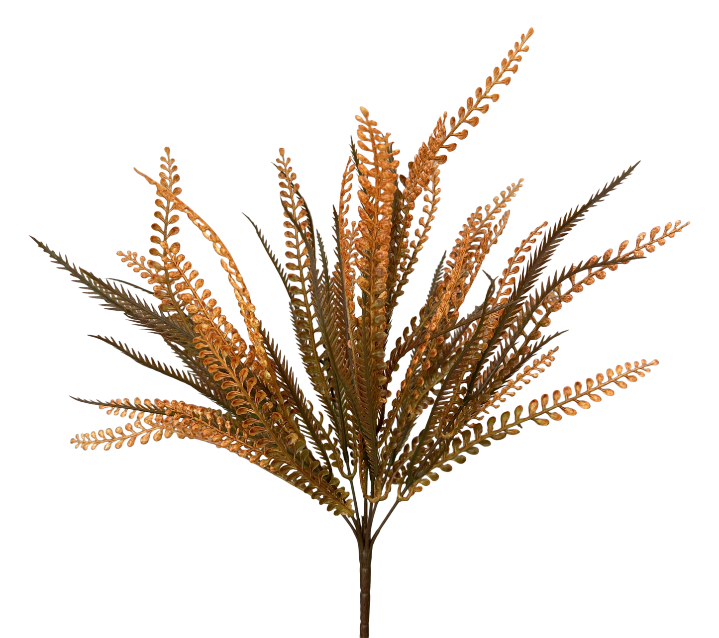 57355OR H20" Plastic Leaves BushX7 Orange/Brown