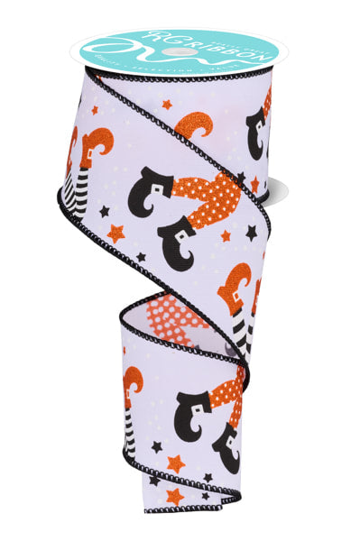 RGF138227 2.5" x 10yd Witch Legs White/Orange/Black