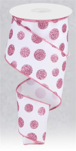 RGC186927 2.5" x 10yd Glitter Polka Dots