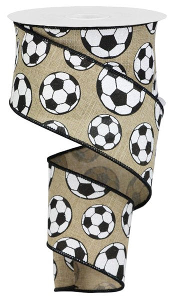 RGA115801 2.5" x 10yd Glitter Soccer Ball/Royal Lt Beige/Black