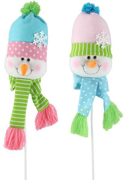 XN6011 25"Oah Snowman Head Pick Ice Blue/Pink/Grn