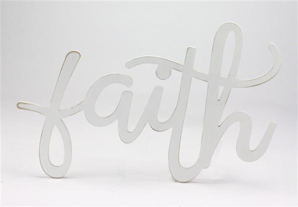 AB247127 14.25"L x 10.25"H Mdf "Faith" White