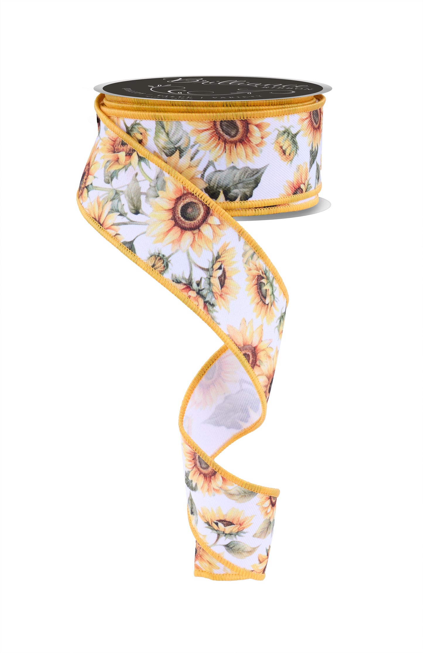 LS1029 1.5" x 10yd Sunflowers Yellow/Green/Brown
