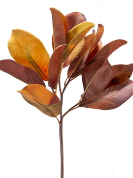 2752052BG  20" Fall Magnolia Leaf Pick Brown/Green/Orange