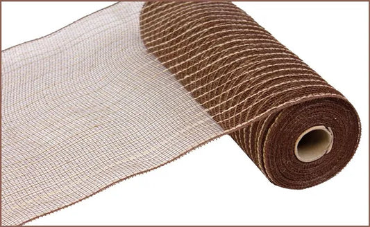 RY800531  10.25" x 10yd Poly/Jute Mesh Chocolate/Natural