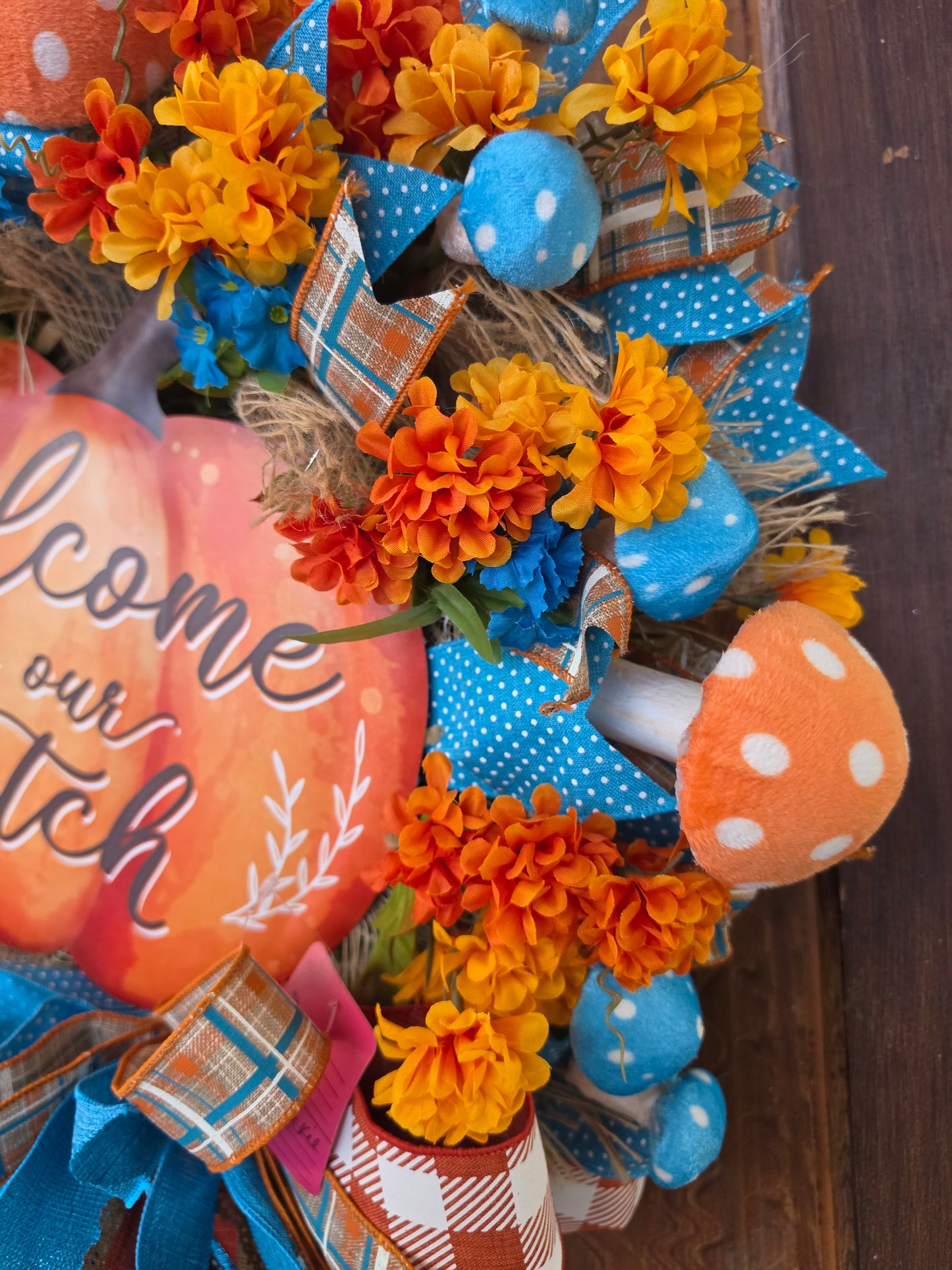 Welcome to Our Patch Wreath – Fall Pumpkin Front Door Wreath – Autumn Decor