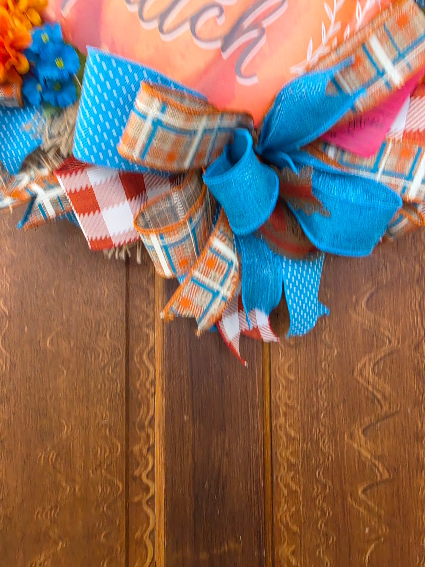Welcome to Our Patch Wreath – Fall Pumpkin Front Door Wreath – Autumn Decor