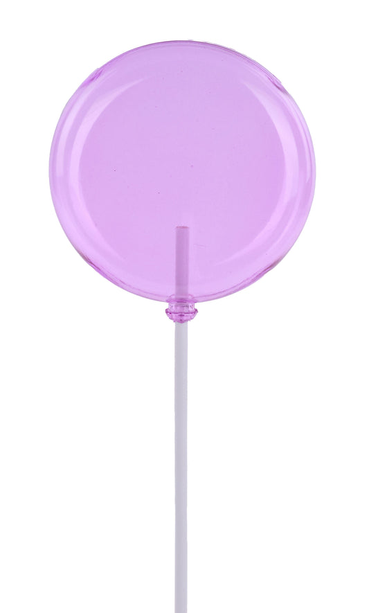 XC116213  100mm Clear Lollipop with Stick – Lavender – 9.75" OAL