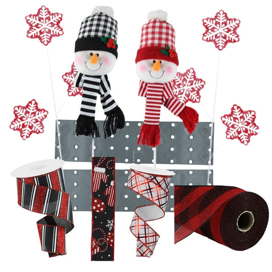 Black & Red Snowman Decorating Kit