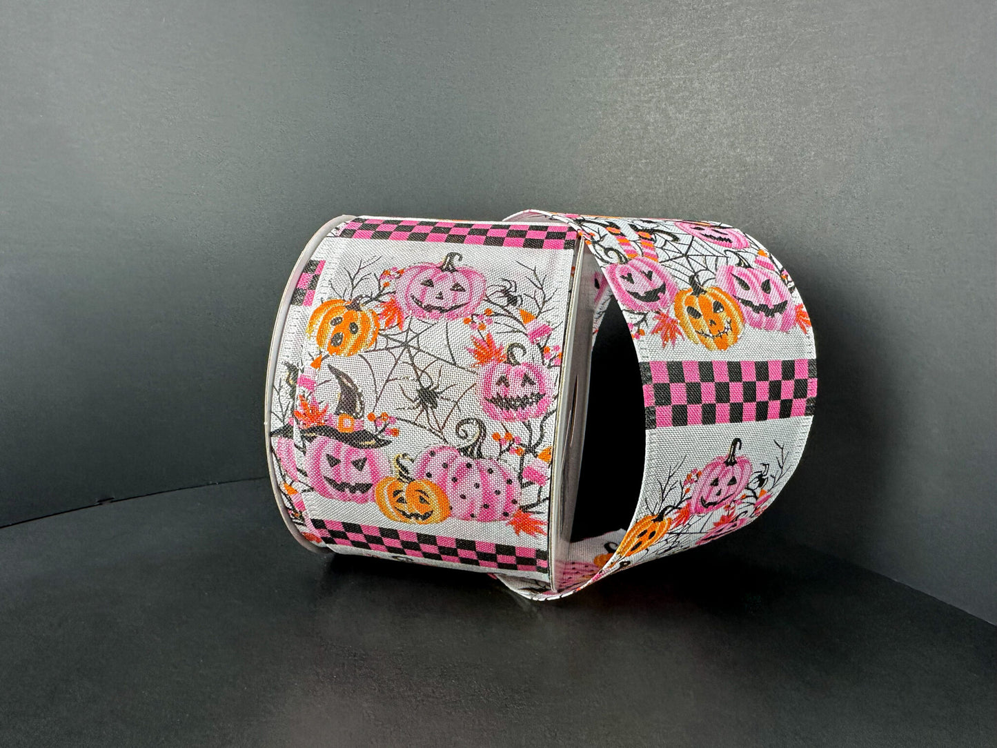 565204044    2.5"X10YDS   STN Pumpkin-Spider Webs   Wht/Pnk/Org