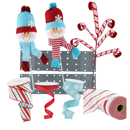 Red & Blue Snowman Decorating Kit