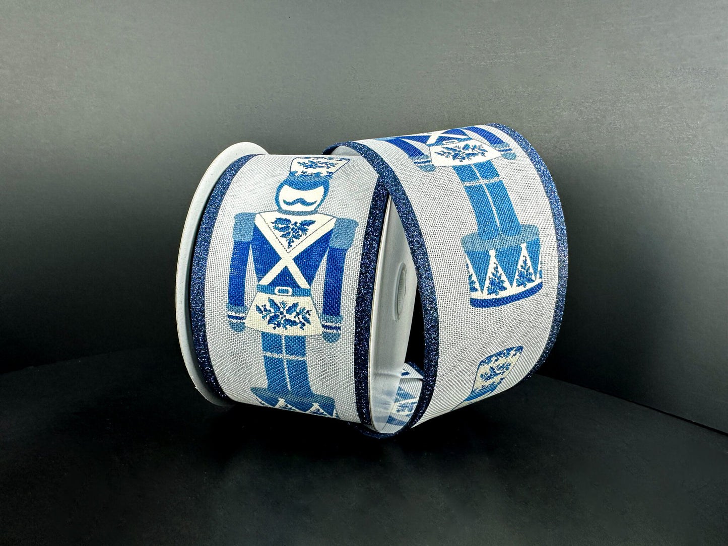 765294005   2.5"X10YDS   Chinoiserie Nutcracker   Blue/White