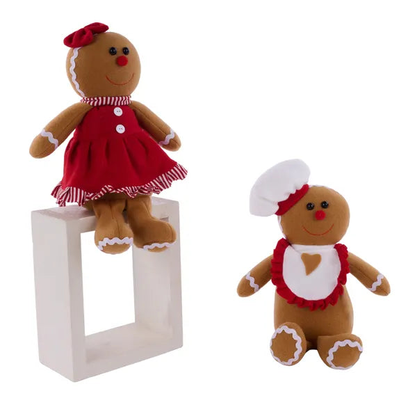 XN4364 9.5"-10.5"H Sitting Gingerbread Boy or Girl