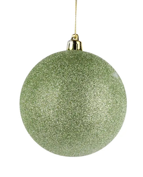 XY2034X8   100Mm Glittered Ball   Sage Green