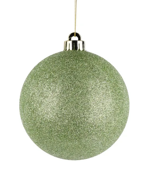 XY2035X8   150Mm Glittered Ball   Sage Green
