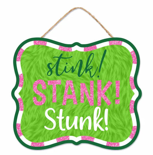 AP789022    10.5"L x 9"H Stink! Stank! Stunk! Glttr