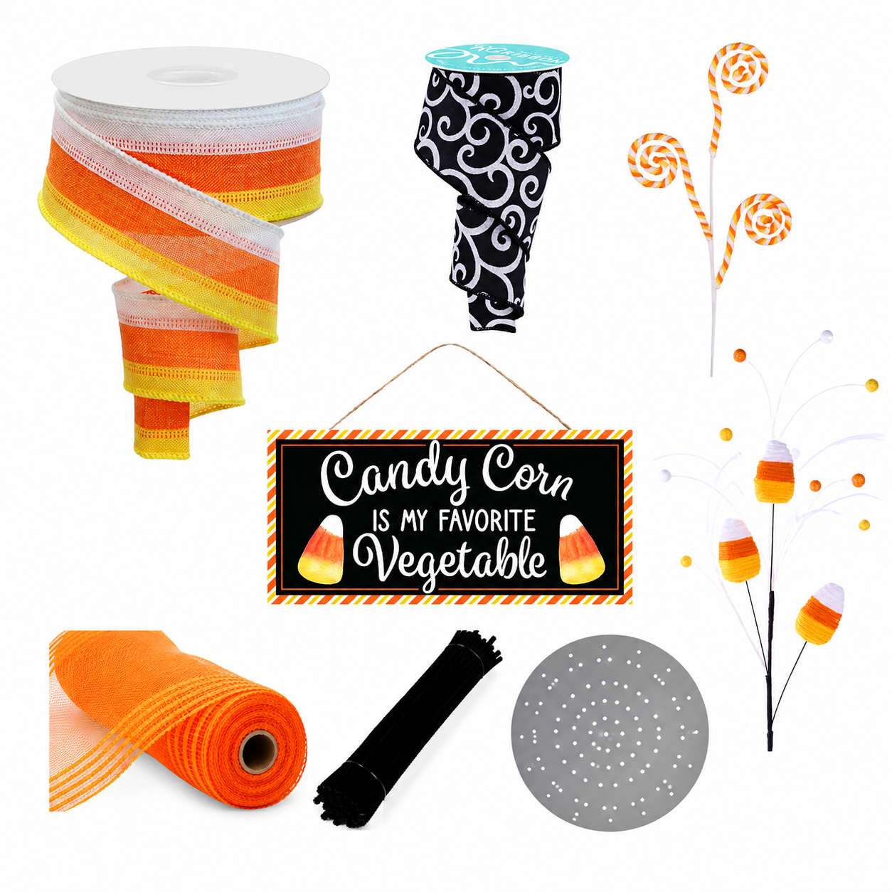 Candy Corn Is My Favorite Vegetable Halloween Wreath Kit