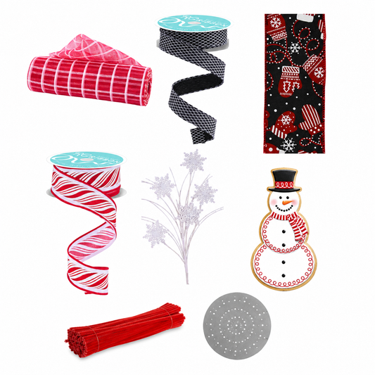 Candy Cane Snowman Christmas Wreath Kit