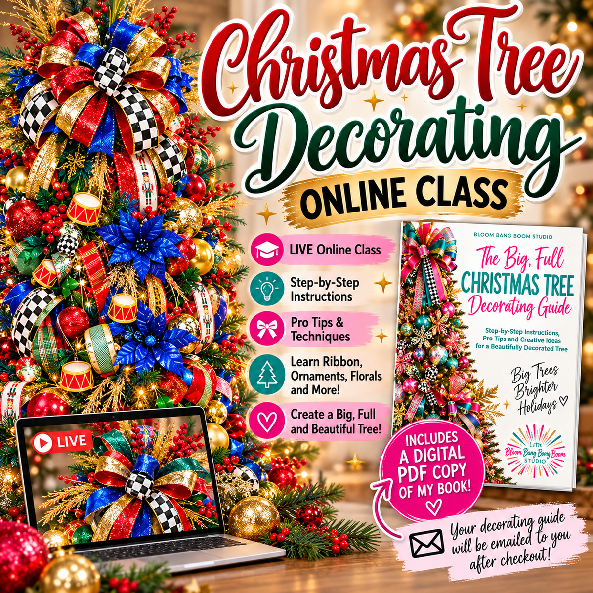 Christmas Tree Decorating LIVE Online Class Nov 17