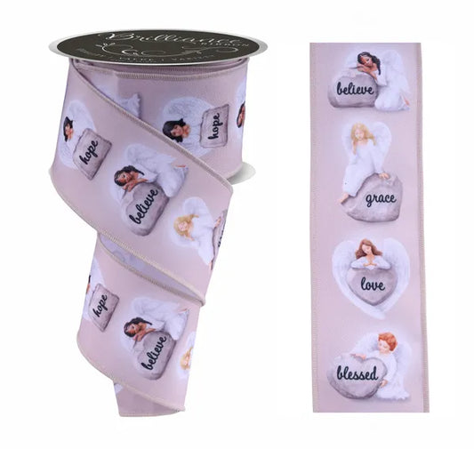 LS1085RT   2.5" x 10yd Angels    White/Natural/Multi