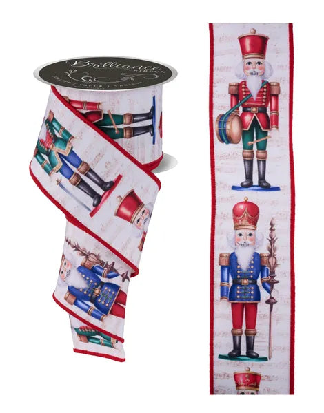 LS10924N    2.5" x 10yd Nutcracker    Ivory/Emrld/Blue/Red