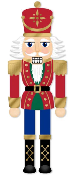 MD167027   12"H x 4"L Traditional Nutcracker Sign   Beige/Red/White/Gold