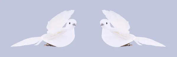 ME7211   4"L Feather Dove W/Clip  Box of 12   White