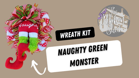 Naughty Green Monster Wreath Kit