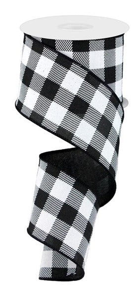 3 2.5" x 10yd Striped Check On Royal    Black/White