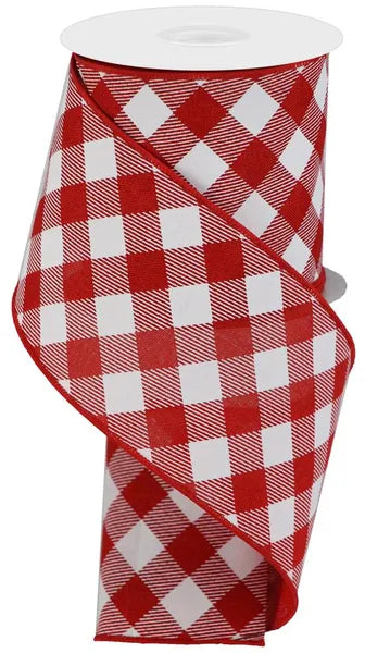 RGA126924   4" x 10yd Diagonal Check On Royal   Red/White