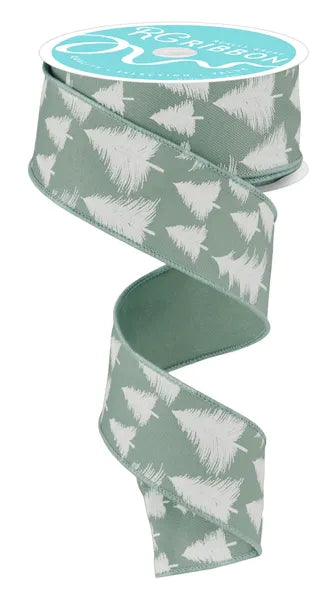 RGE1361RA      1.5" x 10yd Wispy Trees   Eucalyptus/White