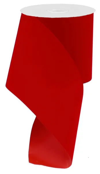 RL195624  4" x 10yd Outdoor Velvet Ribbon Red