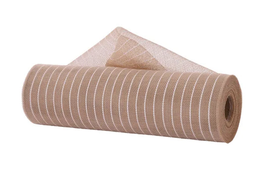 RY500148  10.25" x 10yd Fine Weave Mesh   Natural W/White Film