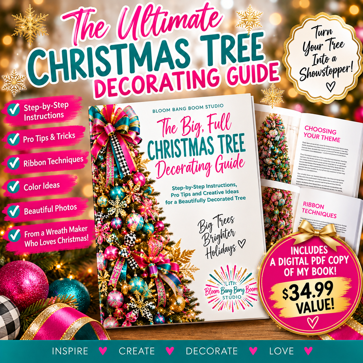 Christmas Tree Decorating LIVE Online Class Nov 17