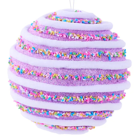 XJ539213  5.125"Dia Candy Sprinkle Swirl Ball Orn