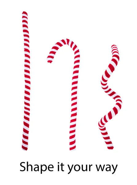 XP384232  28"L Velvet/Foam Peppermint Stick, Wired Red/White