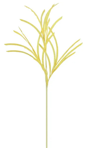 XS110029  31"L Glittered/Paper Grass Spray Bright Yellow